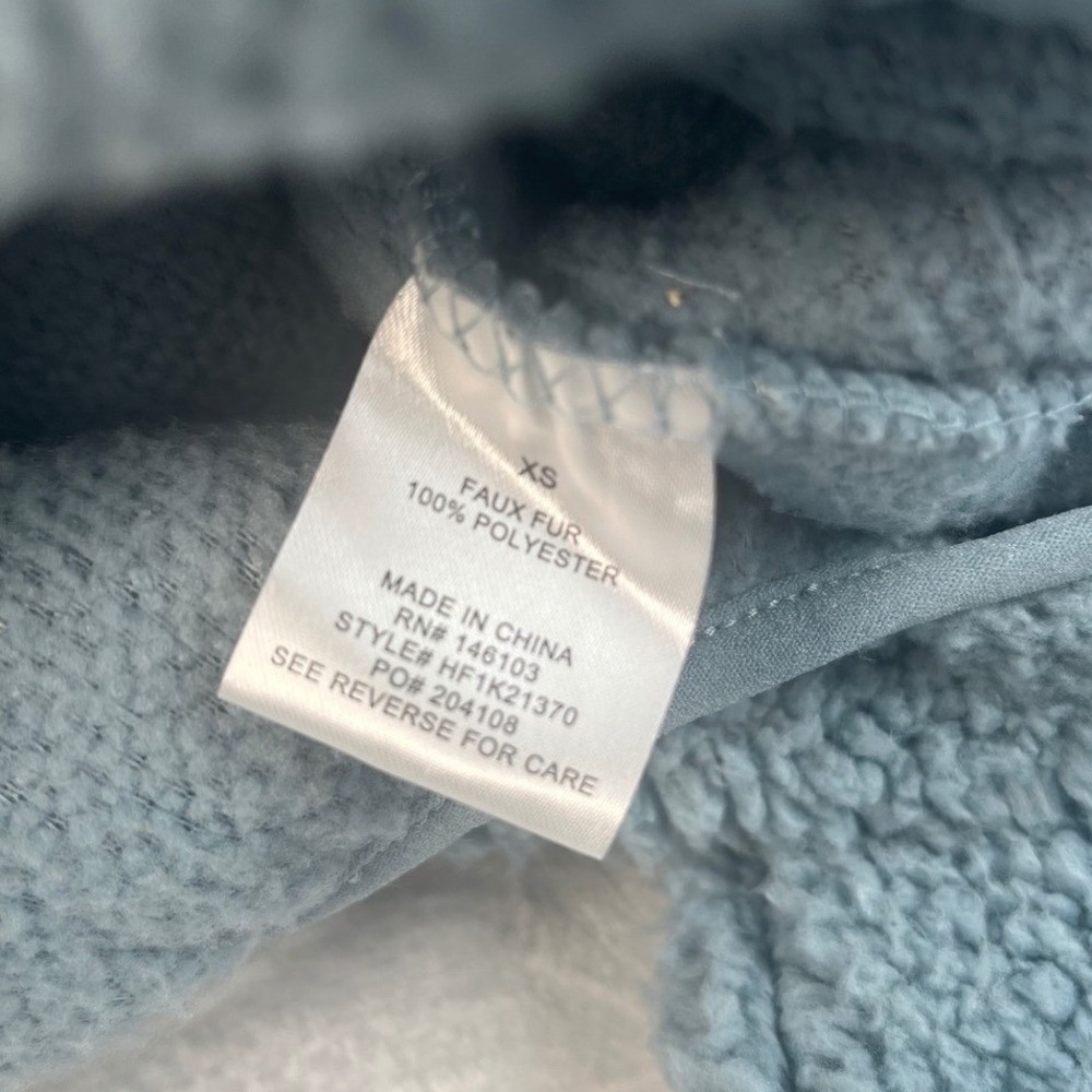 Hippie Rose Cozy Blue Sherpa Half-Zip Hoodie | Soft Plush Warm Winter Essential - Picture 8 of 9